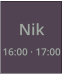 Nik 16:00 · 17:00